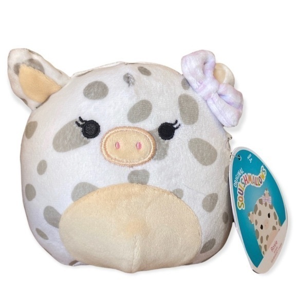 Squishmallows Accessories - 🐣 NWT Squishmallows Rosie The Spotted Cow With Bow 4.5” 2022 Easter Collection